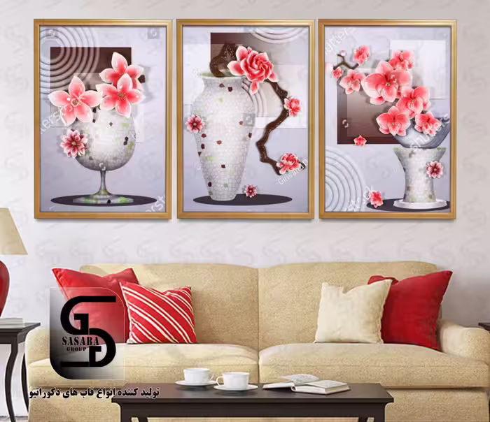 تابلو دکوراتیو سه تکه 60*40 درجه1