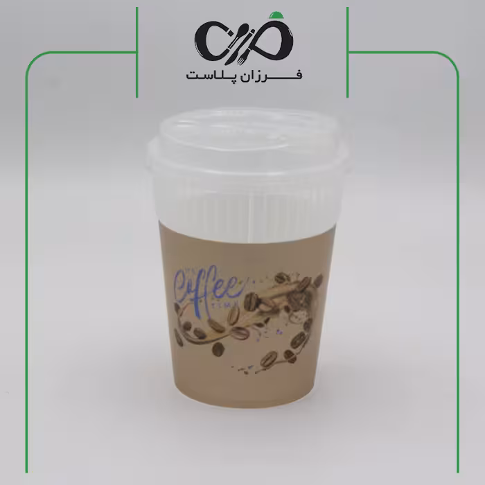 لیوان کلمبیا 360 سی سی با درب طرح قهوه ای(250 عددی)