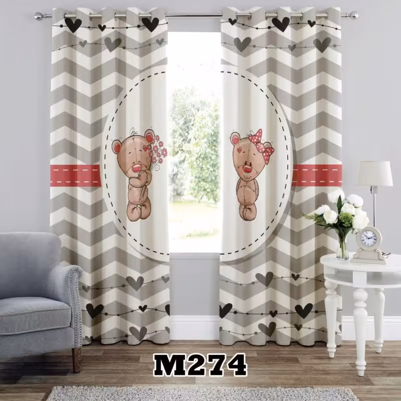 پرده سه بعدی طرح خرس