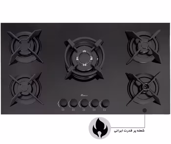 اجاق گاز بیمکث مدل 5080 پنج شعله مشکی