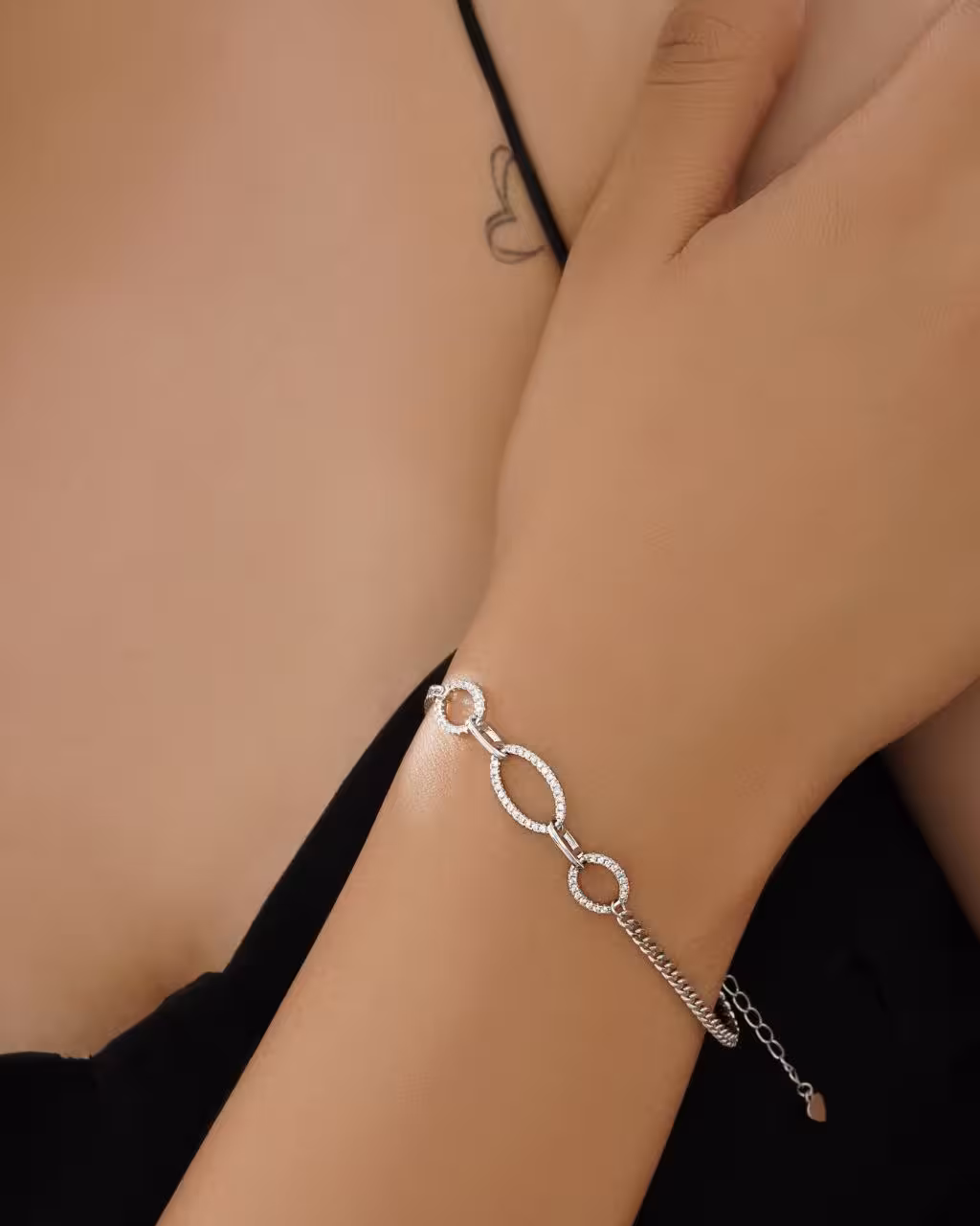 دستبند نقره زنانه وارداتی کد 30089