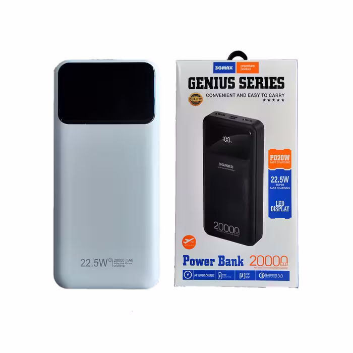 پاوربانک 20000 هزار میلی آمپر Q02 22.5w فست شارژ