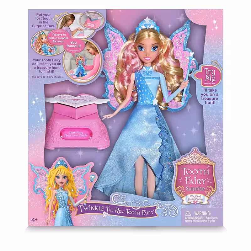 عروسک دخترانه فرشته دندان TWINKLE با لباس آبی کد 85003