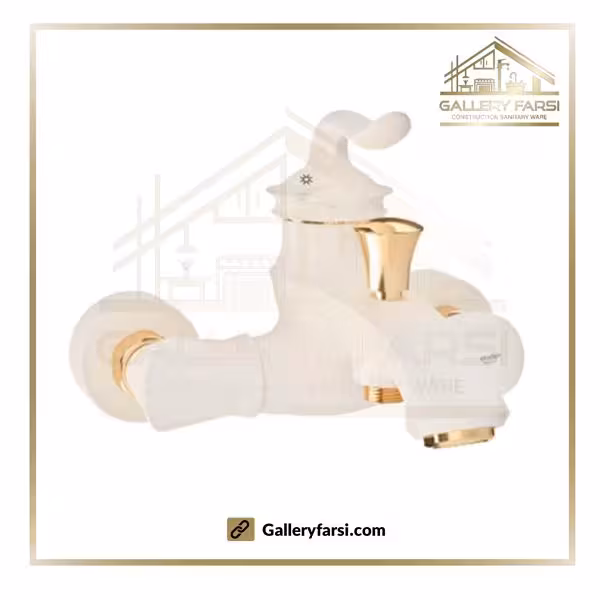 شیر حمام شودر مدل لوکا شیری طلایی براق