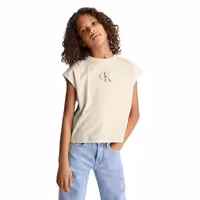 قیمت و خرید تاپ نوجوانی دخترانه سفید کلوین کلین مدل Boxy Logo Tank Top اورجینال
