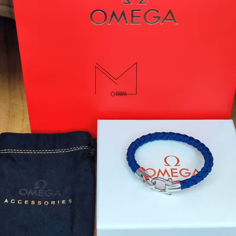 دستبند امگا کنفی سورمه ای Omega Bracelet