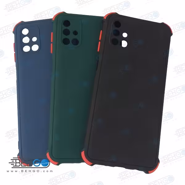 قاب M51 کاور مدل ژله ای دکمه رنگی با محافظ لنز دوربین گوشی سامسونگ M51