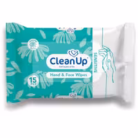 دستمال مرطوب پاک کننده دست و صورت کلین آپ مدل Sensitive بسته 15 عددی