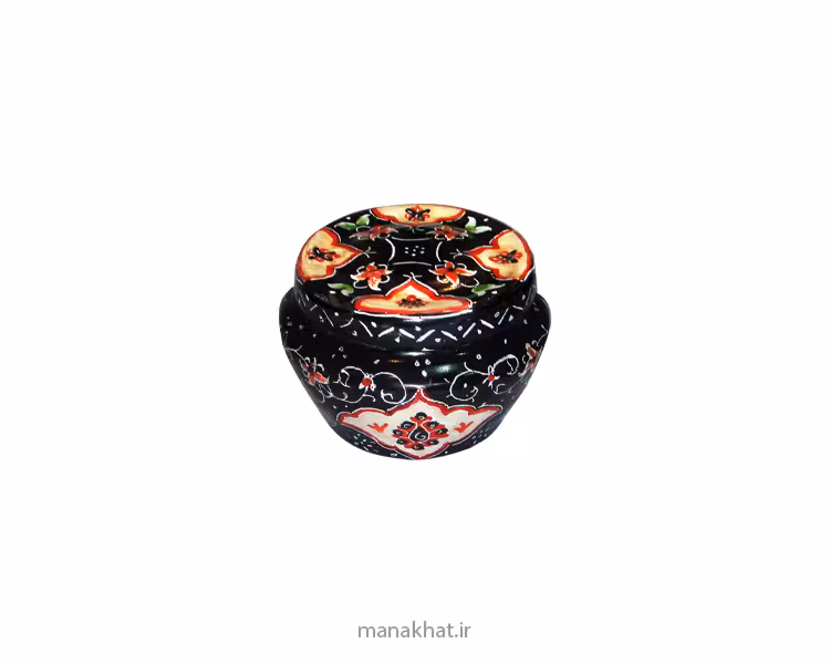 دوات مسی میناکاری شده خمره ای رنگ مشکی