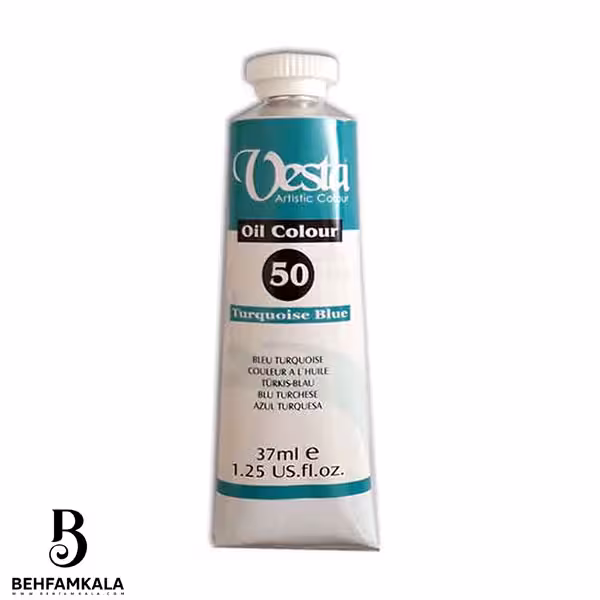 رنگ روغن وستا مدل Turquoise Blue 50 حجم 37 میلی لیتر