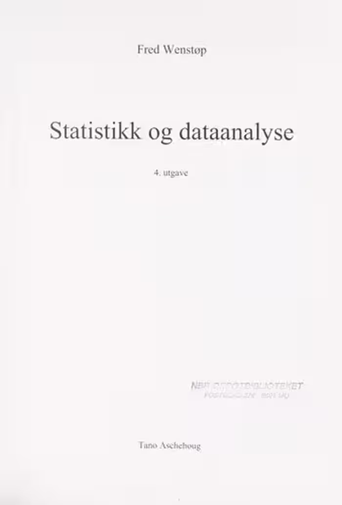 خرید و دانلود نسخه کامل کتاب Statistikk og dataanalyse