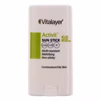 ضد آفتاب استیکی بی‌رنگ ویتالیر SPF 50 مدل اکتیویت ‌محافظ UVA،UVB,IR مناسب پوست‌های مختلط و چرب وزن 15 گرم