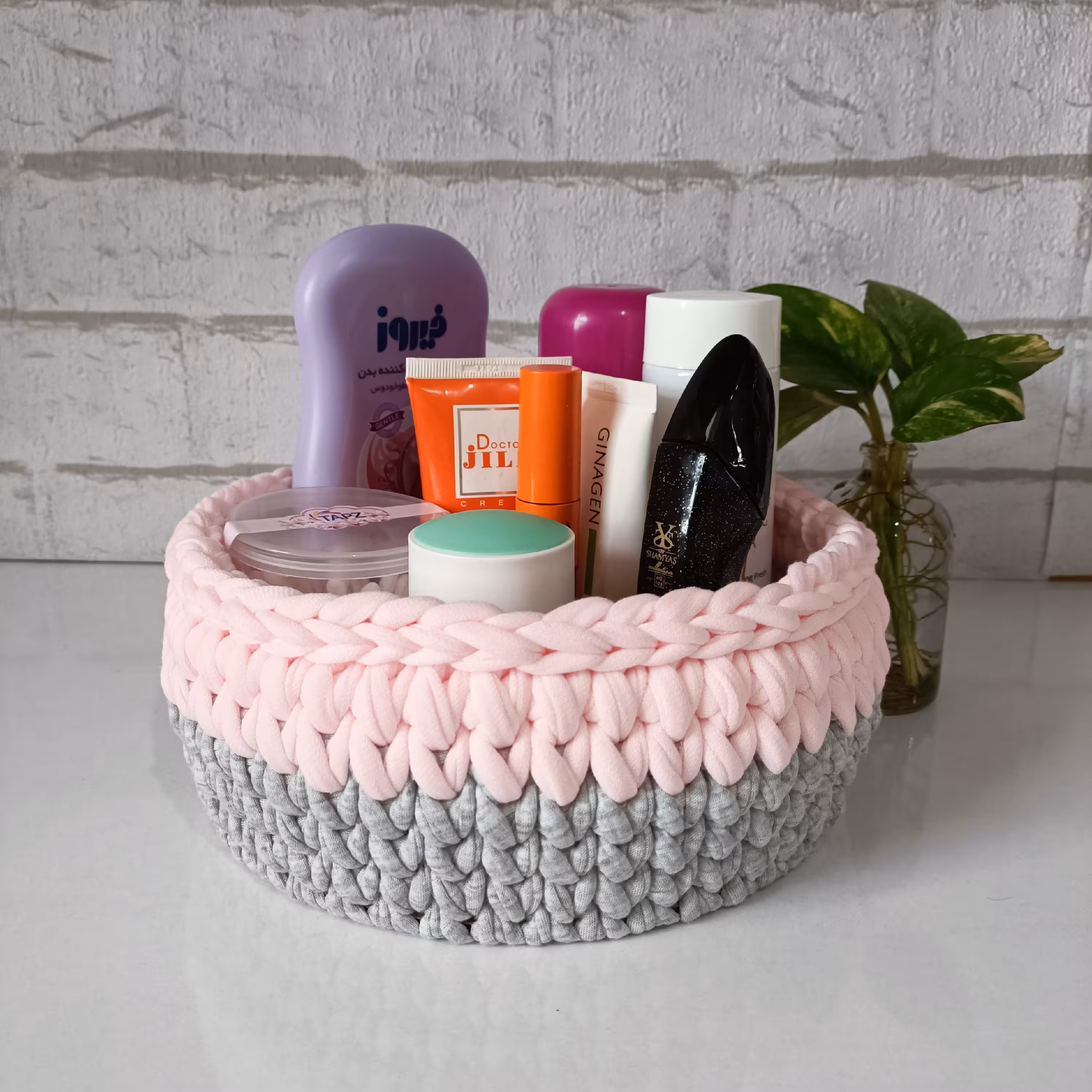 سبد تریکو صورتی قطر 20سانت