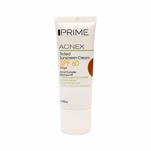 کرم ضدآفتاب SPF60 بژ روشن پوست مختلط تا چرب پرایم 40 میلی‌لیتر Prime