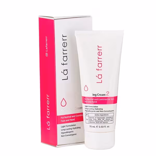 کرم آبرسان صورت و دست پوست نرمال و مختلط LA FARRERR HYDRATING CREAM 2 – 75 ML
