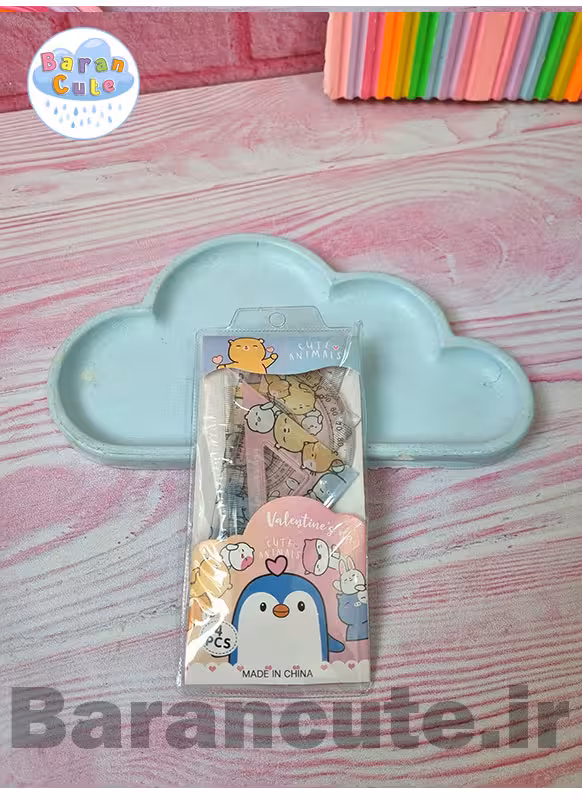 ست گونیا و نقاله طرح دار خطکش کیفی طرح پنگوئن های بامزه