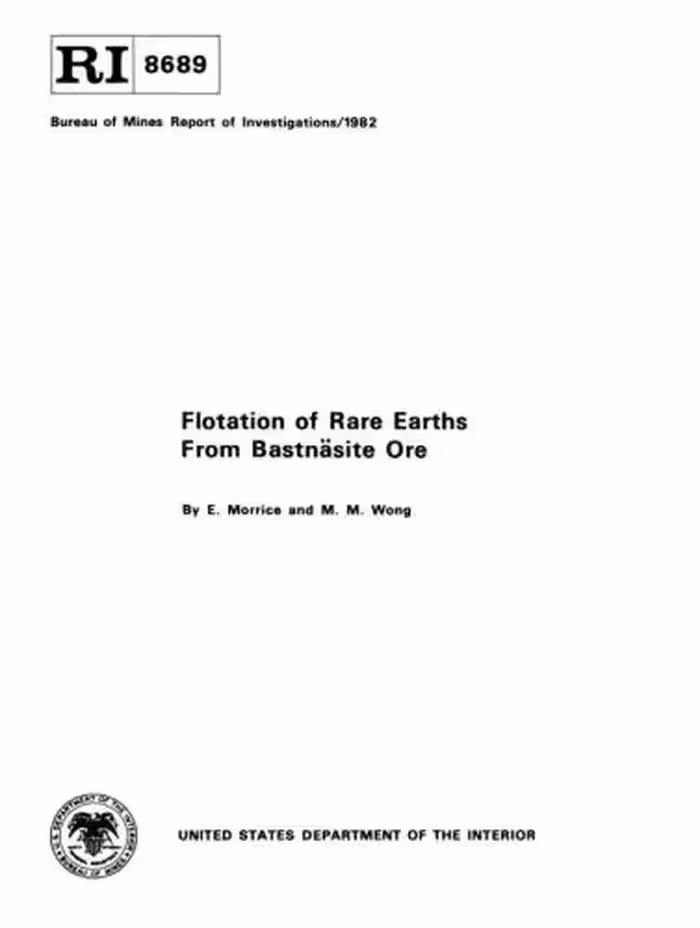 خرید و دانلود نسخه کامل کتاب Flotation of Rare Earths from Bastnäsite Ore