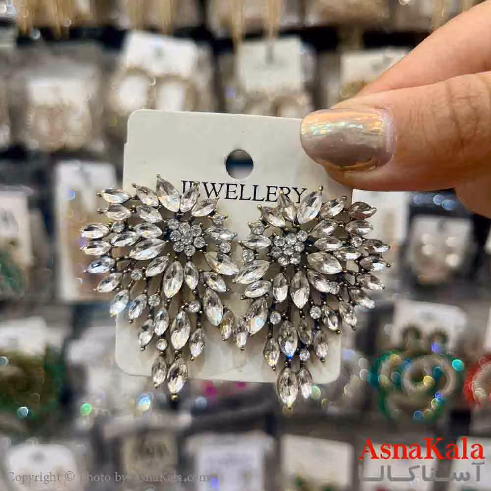 گوشواره استیل شیک دخترانه مدل درخشان کد GSH151366W