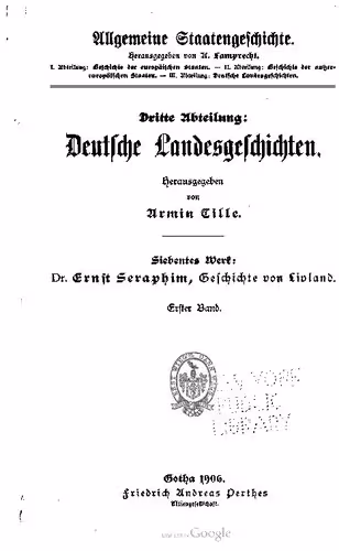 خرید و دانلود نسخه کامل کتاب Geschichte von Livland / Das livländische Mittelalter und die Zeit der Reformation. (Bis 1582)