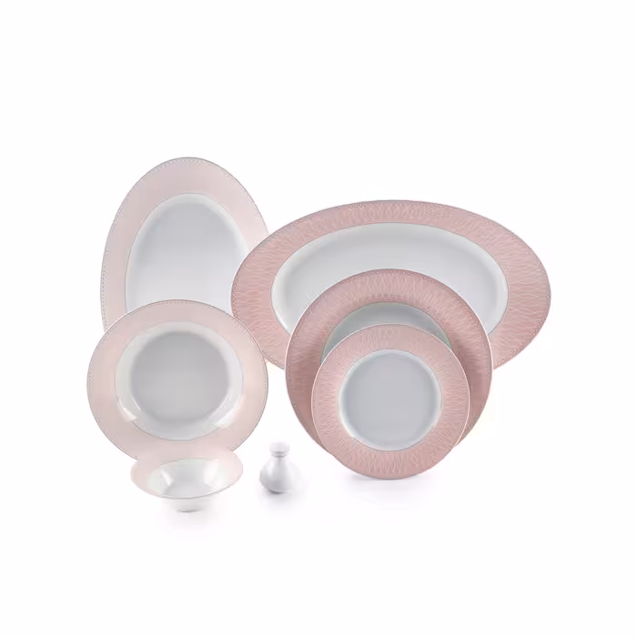 سرویس 35 پارچه 6 نفره طرح ژانتی صورتی