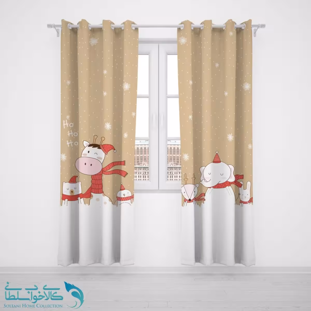 پرده پانچی اتاق کودک طرح گاوی کد A3755