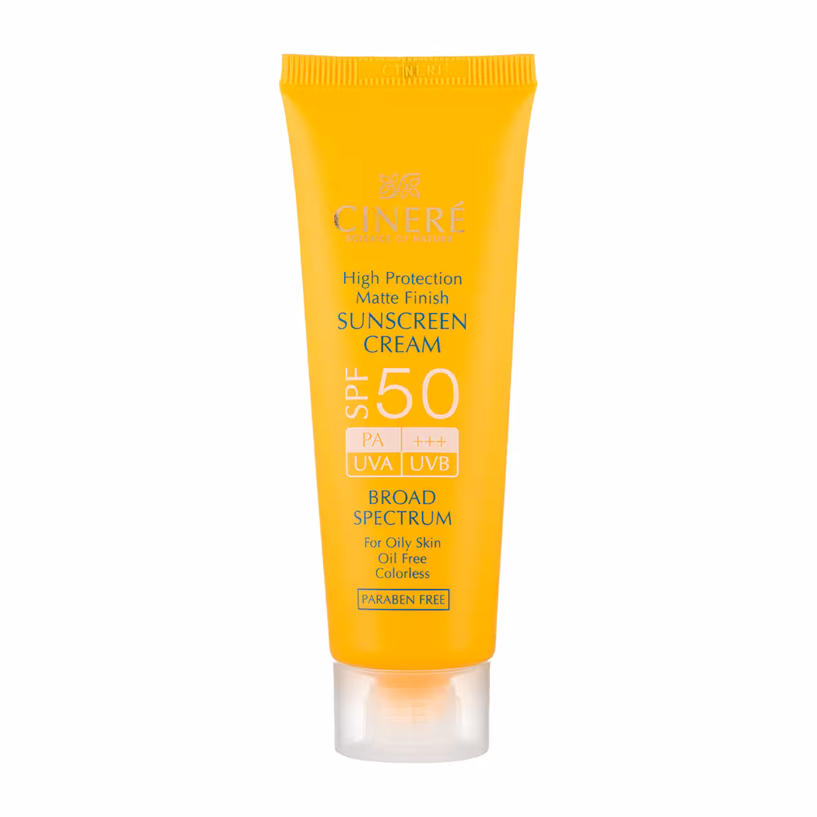 کرم ضدآفتاب (مخصوص پوست چرب) بدون رنگ سینره 50میل SPF50
