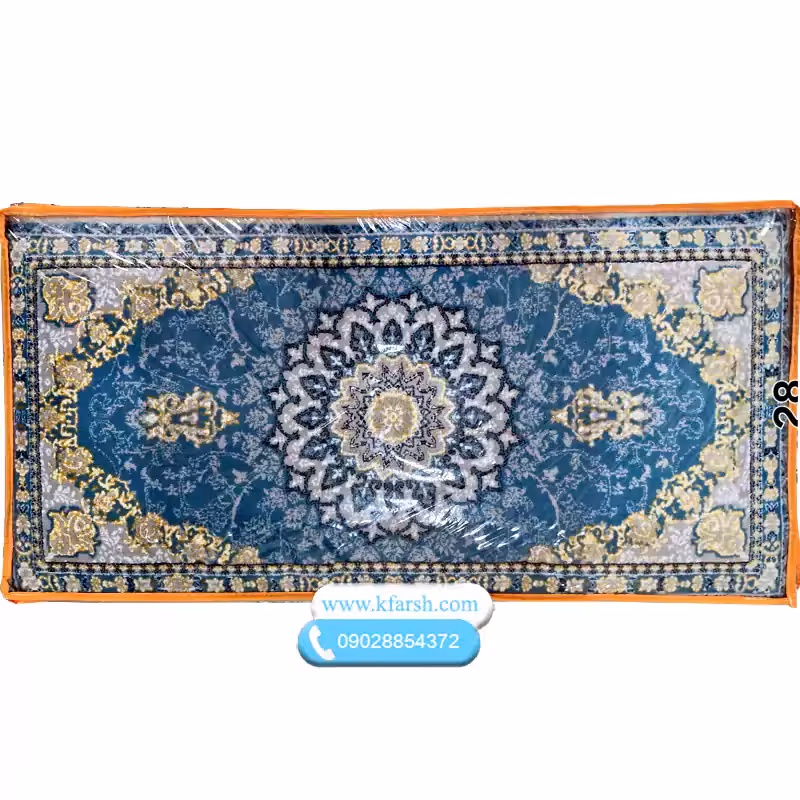 پشتی فرش ماشینی 700شانه رنگ آبی کد 28