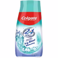 خمیردندان دوکاره سفیدکننده و خنک‌کننده کلگیت مدل آیس بلاست 100 میلی‌لیتر Colgate icy blast 2 in 1toothpaste and mouthwash