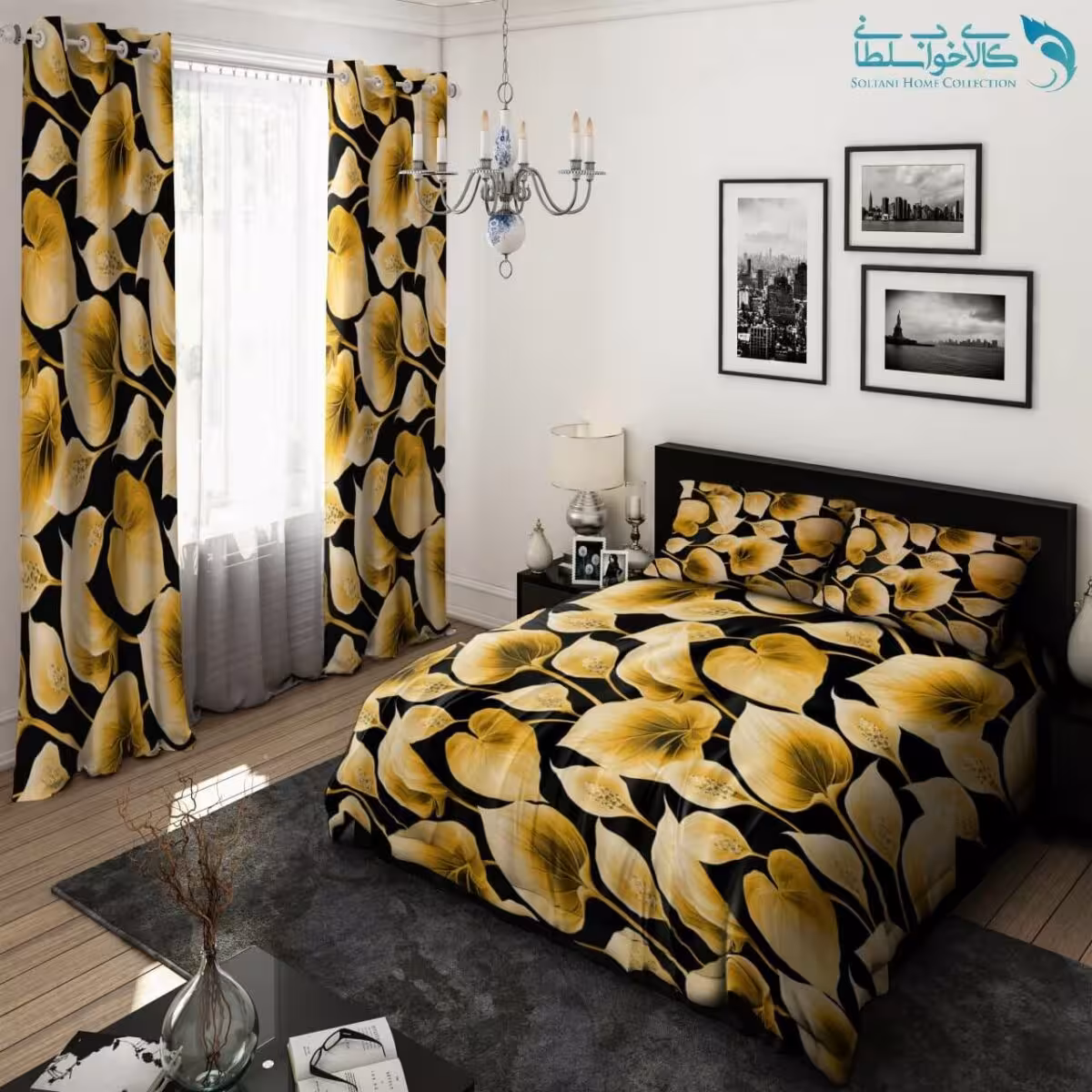 روتختی طرح گل شیپوری دونفره کد BD1611