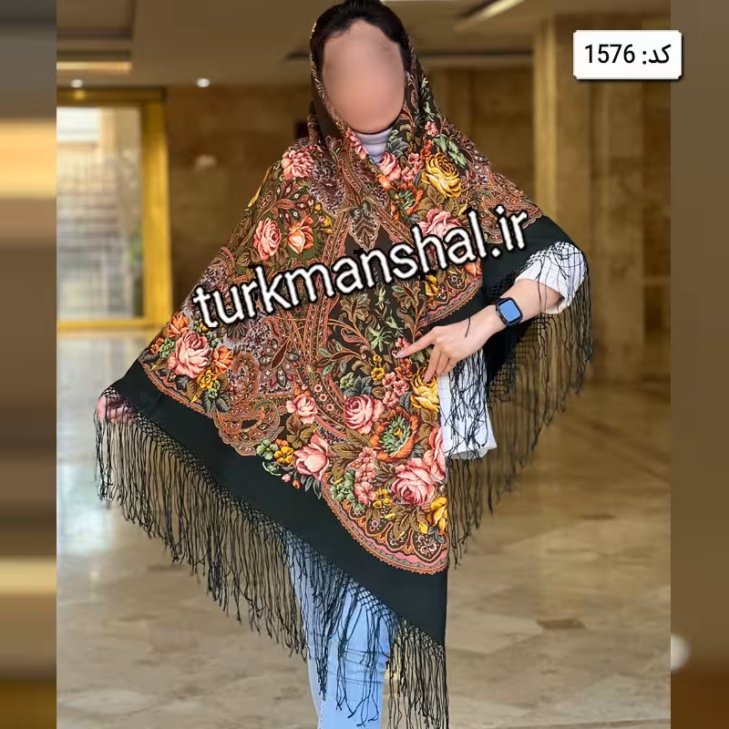 روسری ترکمنی پشمی کد 1576