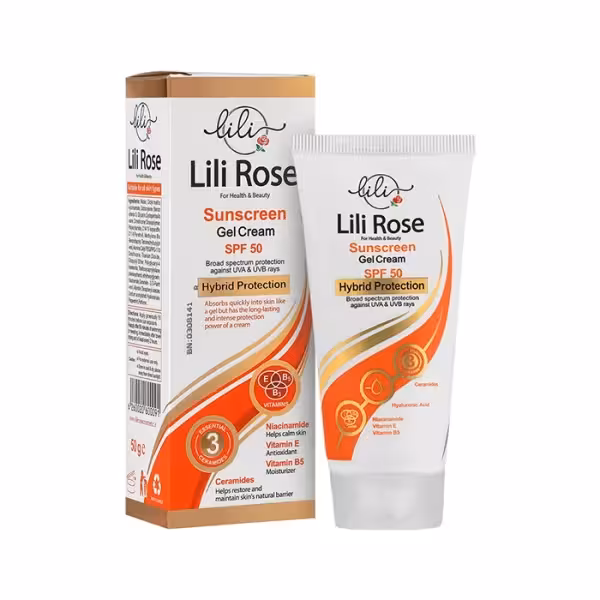 ژل کرم ضد آفتاب و آبرسان SPF50 لی لی رز