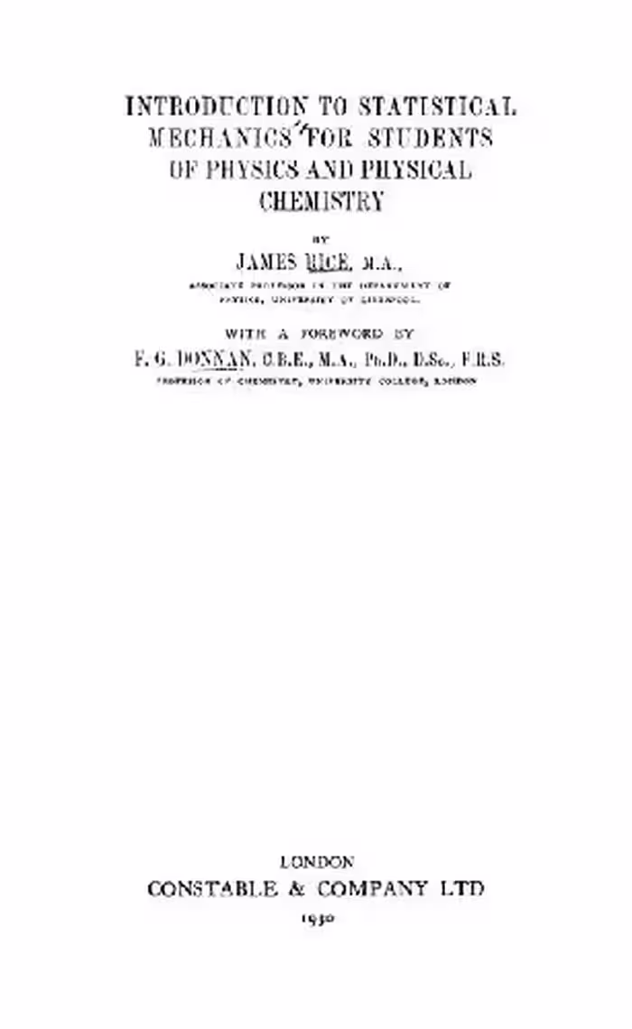 خرید و دانلود نسخه کامل کتاب Introduction to statistical mechanics for students of physics and physical chemistry