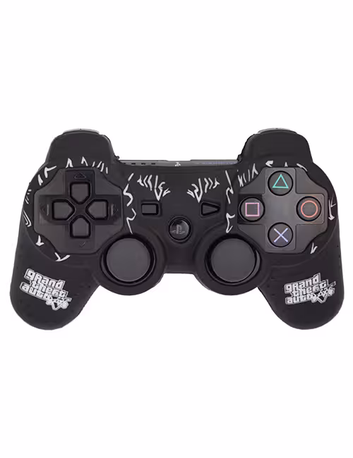 روکش محافظ دسته PS3 لیزری مشکی سفید طرح جی‌تی‌ای وی