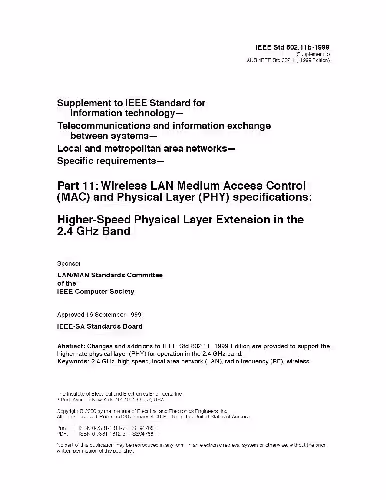 خرید و دانلود نسخه کامل کتاب Local and Metropolitan Area Networks-Specific Requirements-Part 11: Wireless LAN Medium Access Control (Mac) and Physical Layer (Phy) Specifications: