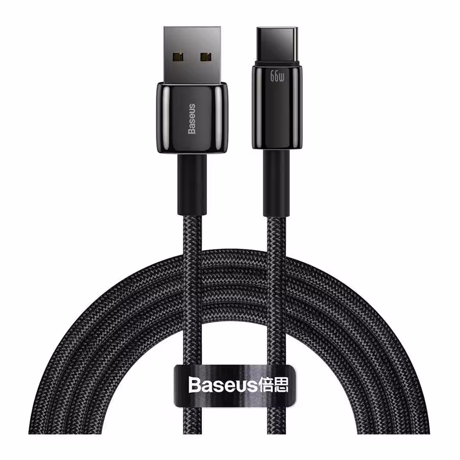 قیمت و خرید کابل تبدیل 2 متری USB به USB-C بیسوس مدل Tungsten Gold CATWJ-C01 | یاس ارتباط
