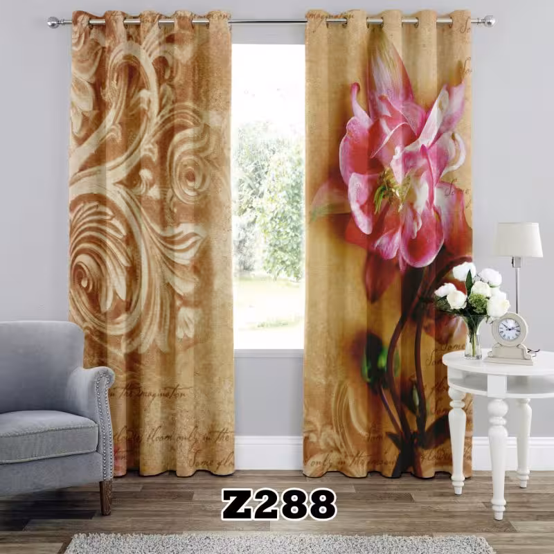 پرده سه بعدی طرح گل