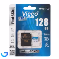 جزئیات ، قیمت و خرید رم  میکرو 128 گیگ مدل ویکومن Vicco Man Final 633x V30 U3 C10 | فروشگاه آریا