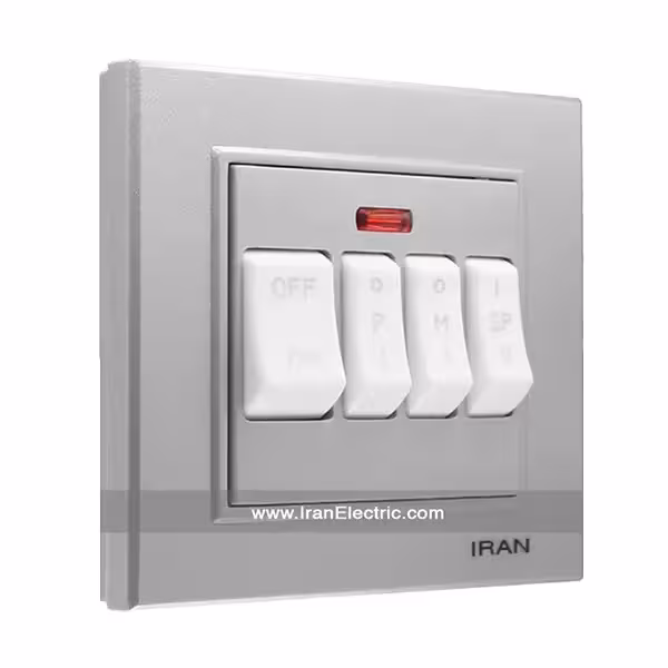 کلید کولر برلیان رنگی نقره ای ایران الکتریک