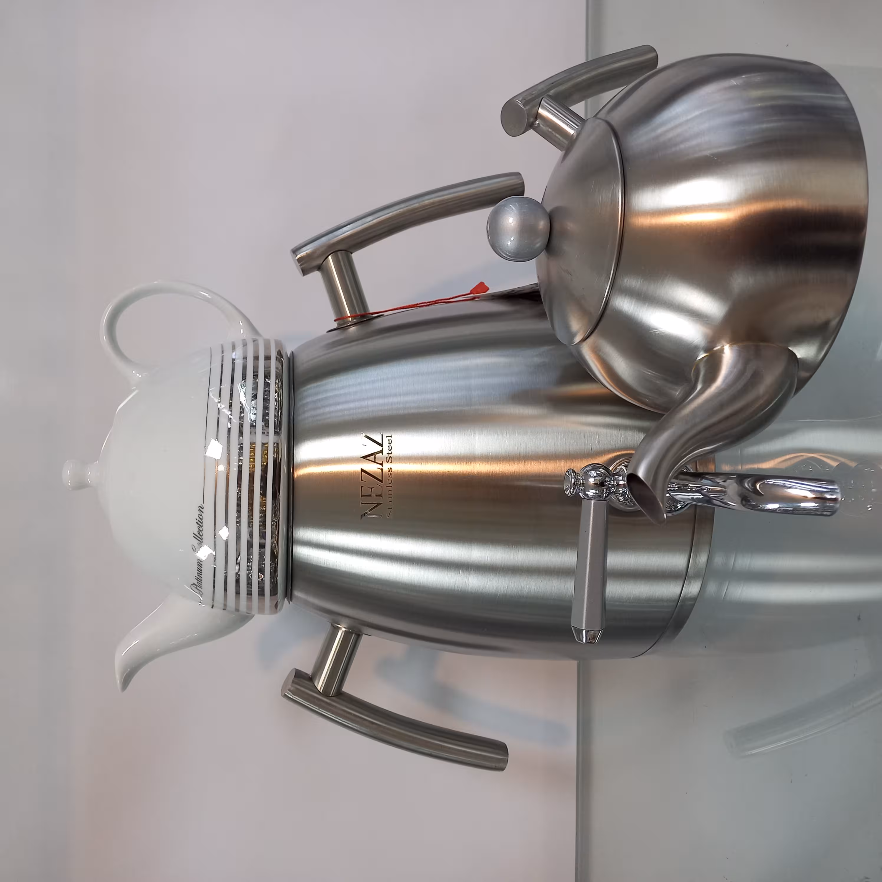 کتری قوری نزاز مدل مات کد 4022 دو قوری دار