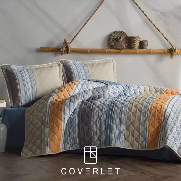 روتختی پنبه دوزی طرح خطوط یکنفره مدل Duko