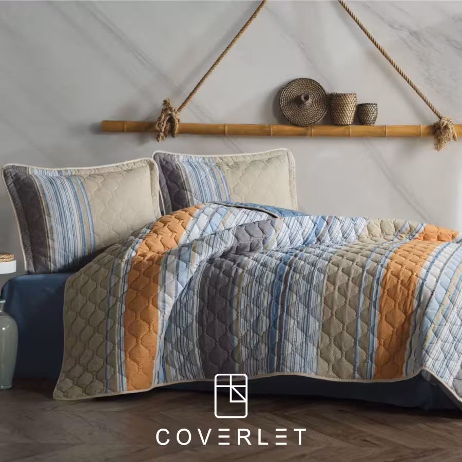 روتختی پنبه دوزی طرح خطوط یکنفره مدل Duko