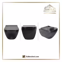 توالت فرنگی دیواری (والهنگ) مروارید مدل کاپریس54 – مشکی براق