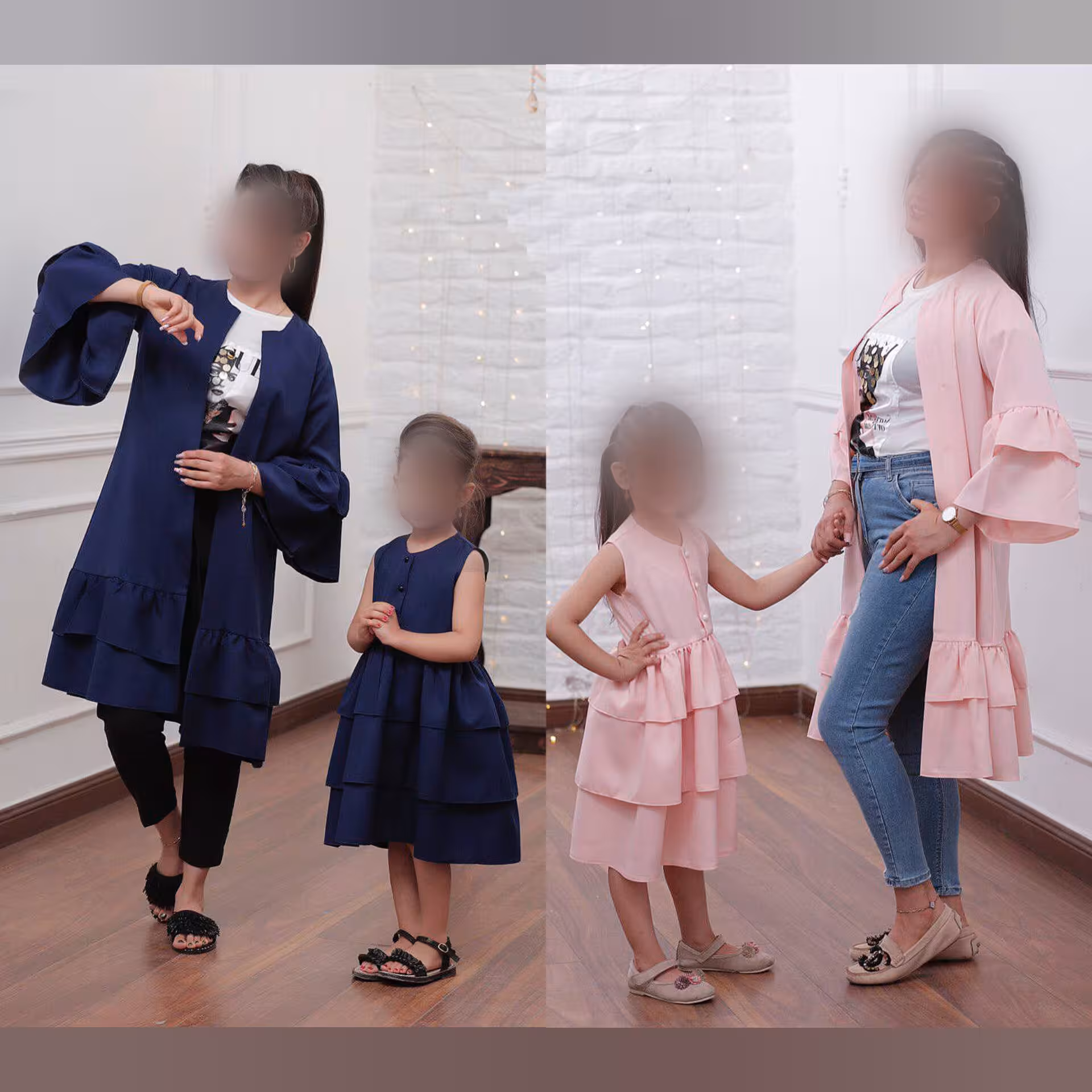 مانتو پیراهن زنانه دخترانه ست مادر دختر سایزبزرگ خورشید