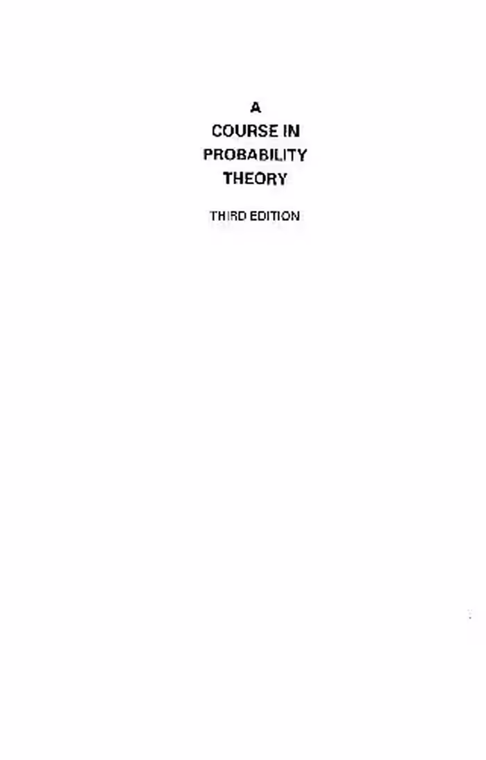 خرید و دانلود نسخه کامل کتاب A Course in Probability Theory
