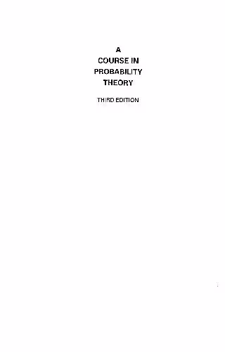 خرید و دانلود نسخه کامل کتاب A Course in Probability Theory