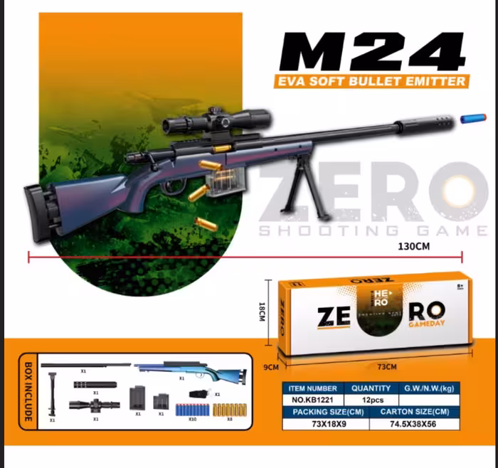 اسنایپر بزرگ Zero gameday با قابلیت پرتاب تیر اسفنجی و پوکه‌پران