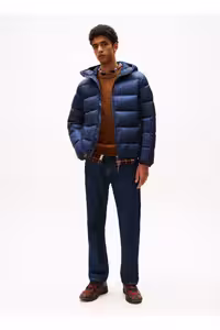 کاپشن کت مردان آبی NAVY TJM HOODED LOGO PUFFER Tommy Jeans