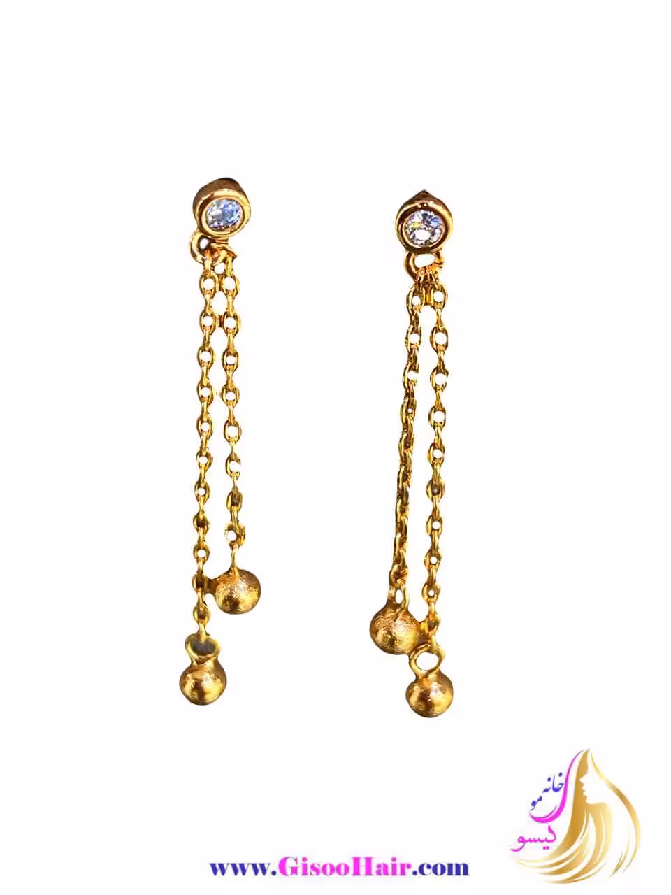 گوشواره میخی ژوپینگ مدل آویز توپی