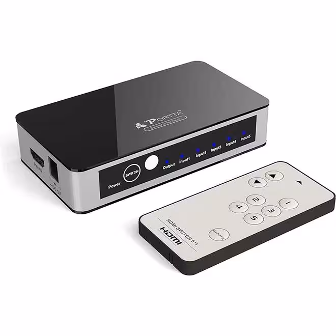 سوئیچ 5 پورت 5X1 نسخه 2.0 4K x 2K @60Hz پشتیبانی کامل از 3D HDCP 2.2 برای ورودی DVD PS4 Blue-Ray به خروجی HDTV HDMI Premium