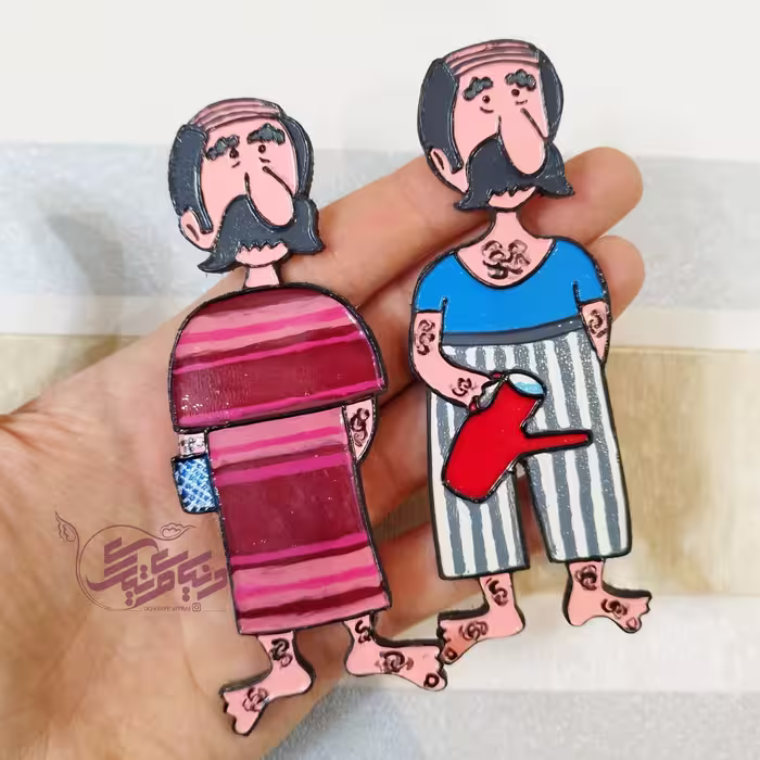 نشانگر حمام و دستشویی مشتی قلی، نقش برجسته و براق، نشانگر و استیکر چوبی